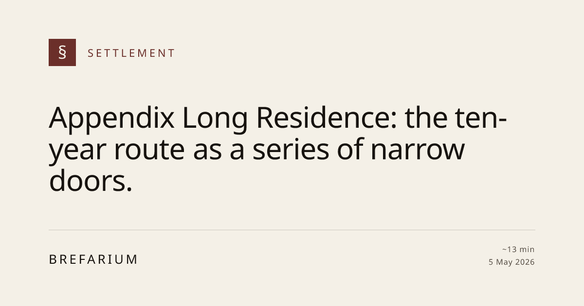 Appendix Long Residence: the ten-year route as a series of narrow doors ...